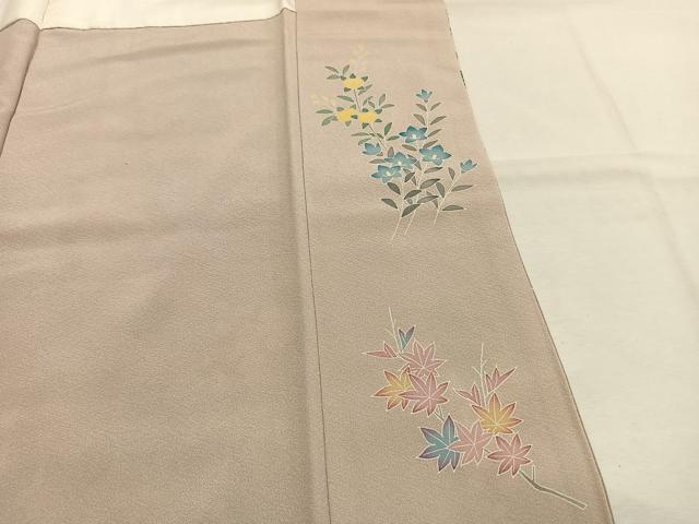 平和屋着物●訪問着　友禅　作家物　草花文　暈し染め　正絹　逸品　AABI9106fy