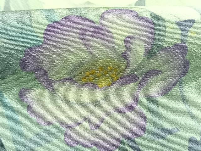 平和屋着物●訪問着　手描き　草花文　暈し染め　正絹　逸品　AABI9108fy
