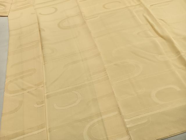 平和屋着物●上質な色無地　幾何学地紋　砥粉色　正絹　逸品　AABI9115fy