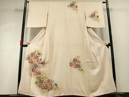 平和屋着物●訪問着　刺繍　更紗花文　暈し染め　金彩　三越扱い　正絹　逸品　AABI9116fy
