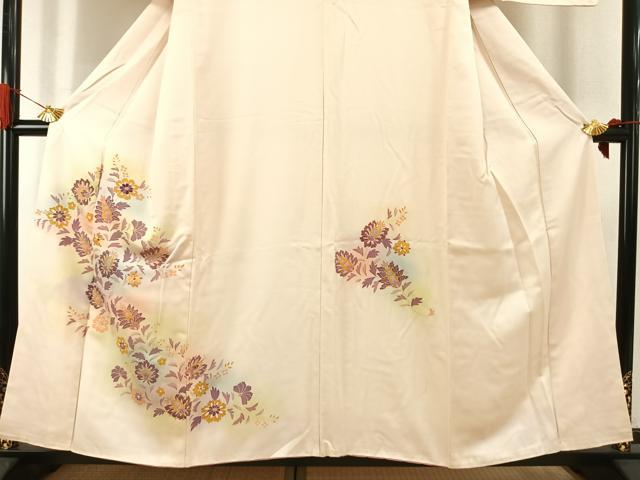 平和屋着物●訪問着　刺繍　更紗花文　暈し染め　金彩　三越扱い　正絹　逸品　AABI9116fy