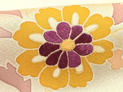 平和屋着物●訪問着　刺繍　更紗花文　暈し染め　金彩　三越扱い　正絹　逸品　AABI9116fy