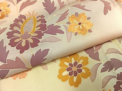 平和屋着物●訪問着　刺繍　更紗花文　暈し染め　金彩　三越扱い　正絹　逸品　AABI9116fy