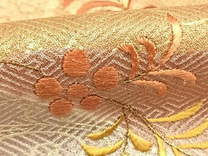 平和屋着物●訪問着　刺繍　草花文　金糸　金彩　正絹　逸品　未使用　AABI9120fy