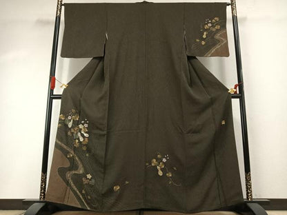 平和屋着物●訪問着　作家物　刺繍　瓢箪　金糸　金彩　さが美扱い　正絹　逸品　AABI9121fy