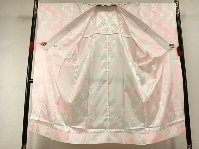 平和屋着物●振袖用長襦袢　無双仕立て　草花地紋　暈し染め　洗える着物　AABI9123fy