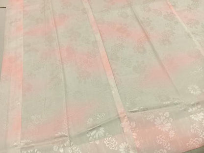 平和屋着物●振袖用長襦袢　無双仕立て　草花地紋　暈し染め　洗える着物　AABI9123fy