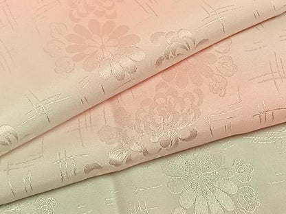 平和屋着物●振袖用長襦袢　無双仕立て　草花地紋　暈し染め　洗える着物　AABI9123fy