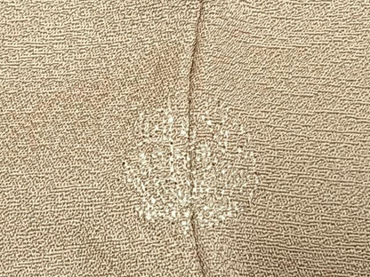 平和屋着物●訪問着　駒刺繍　草花文　金彩　丹後ちりめん　反端付き　正絹　逸品　AABI9126fy