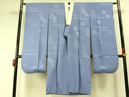 平和屋着物●振袖用長襦袢　無双仕立て　舞花地紋　淡藤色　やまと誂製　正絹　逸品　AABI9128fy