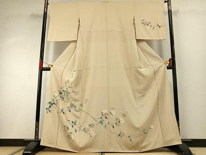 平和屋着物●訪問着　友禅　枝花文　正絹　逸品　AABI9129fy