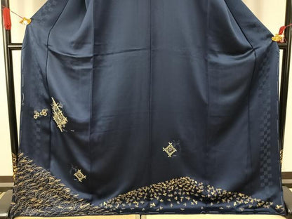 平和屋着物●訪問着　駒刺繍　天井吉祥文　金糸　金彩　ロング丈　正絹　逸品　AABI9130fy