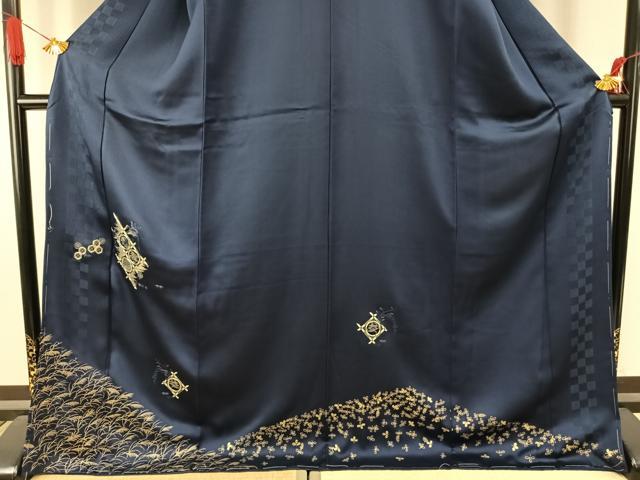 平和屋着物●訪問着　駒刺繍　天井吉祥文　金糸　金彩　ロング丈　正絹　逸品　AABI9130fy