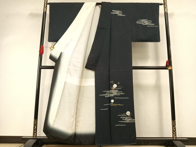 平和屋着物●訪問着　絞り　刺繍　草花文　金糸　金彩　健勝苑扱い　正絹　逸品　未使用　AABI9131fy