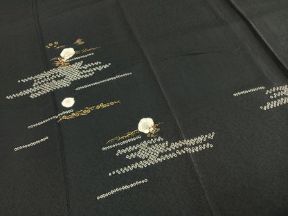 平和屋着物●訪問着　絞り　刺繍　草花文　金糸　金彩　健勝苑扱い　正絹　逸品　未使用　AABI9131fy