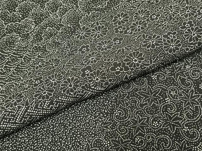 平和屋着物●江戸小紋　切嵌花文　黒地　正絹　逸品　未使用　AABI9133fy