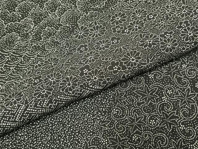 平和屋着物●江戸小紋　切嵌花文　黒地　正絹　逸品　未使用　AABI9133fy