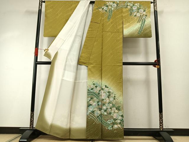 平和屋着物●訪問着　絞り　辻が花　暈し染め　正絹　逸品　AABI9136fy