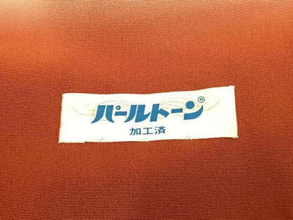 平和屋着物●寺山存男　江戸小紋　万筋　赤色×白色　鬼しぼ縮緬　反端付き　ロング丈　正絹　逸品　未使用　AABI9137fy