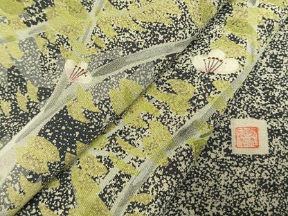 平和屋着物●訪問着　作家物　手描き　枝花文　正絹　逸品　AABI9143fy