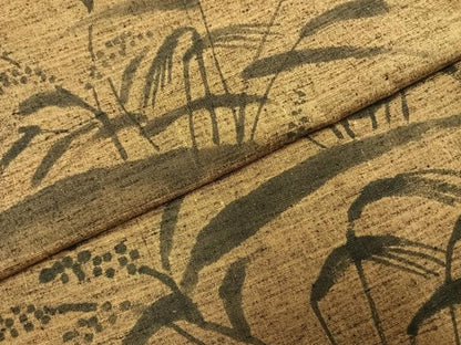平和屋着物●訪問着　紬地　手描き　草花文　正絹　逸品　AABI9144fy