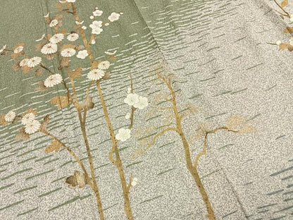平和屋着物●訪問着　作家物　枝花文　金彩　正絹　逸品　AABI9145fy