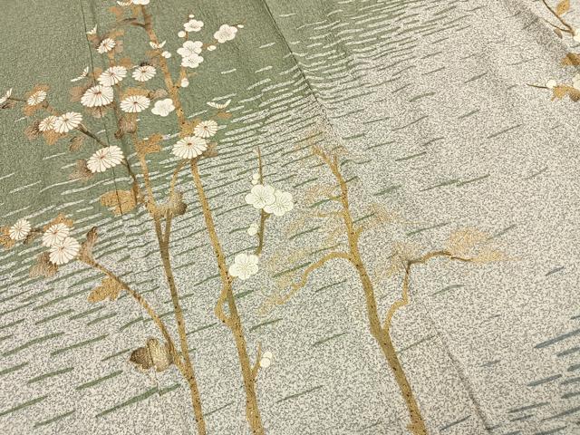 平和屋着物●訪問着　作家物　枝花文　金彩　正絹　逸品　AABI9145fy