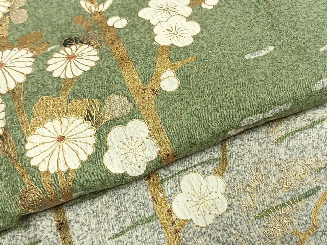 平和屋着物●訪問着　作家物　枝花文　金彩　正絹　逸品　AABI9145fy