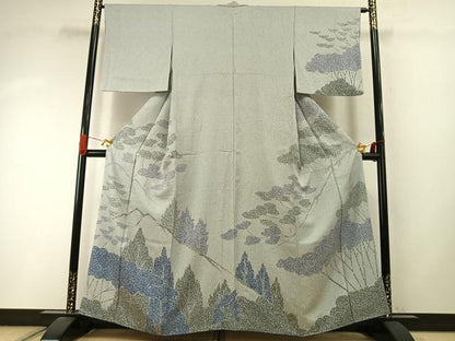 平和屋着物●染色の魔術師　染乃座・大久保玄才　そめのざ玄才　訪問着　樹林文　さが美扱い　正絹　逸品　AABI9146fy