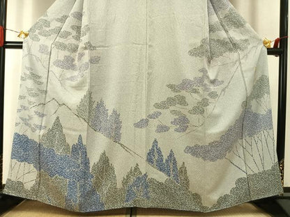 平和屋着物●染色の魔術師　染乃座・大久保玄才　そめのざ玄才　訪問着　樹林文　さが美扱い　正絹　逸品　AABI9146fy