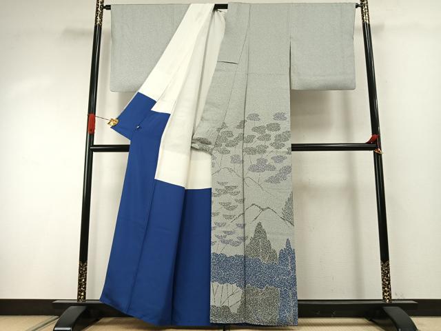 平和屋着物●染色の魔術師　染乃座・大久保玄才　そめのざ玄才　訪問着　樹林文　さが美扱い　正絹　逸品　AABI9146fy