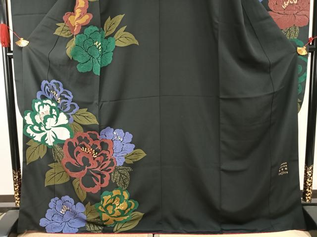 平和屋着物●KIMONO DESIGN 藤紫朗 tojiro 　振袖　草花文　金彩　正絹　逸品　AABI9148fy