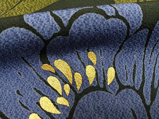 平和屋着物●KIMONO DESIGN 藤紫朗 tojiro 　振袖　草花文　金彩　正絹　逸品　AABI9148fy