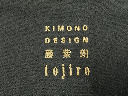 平和屋着物●KIMONO DESIGN 藤紫朗 tojiro 　振袖　草花文　金彩　正絹　逸品　AABI9148fy