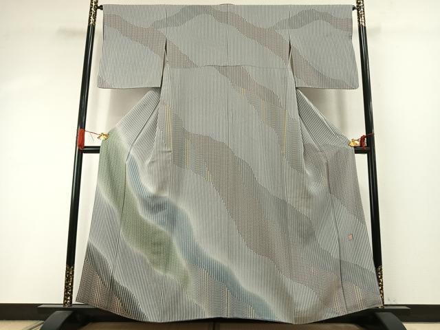 平和屋着物●京友禅作家　岡部睦美　訪問着　道長草花文　暈し染め　正絹　逸品　AABI9149fy