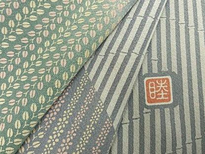 平和屋着物●京友禅作家　岡部睦美　訪問着　道長草花文　暈し染め　正絹　逸品　AABI9149fy