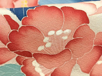 平和屋着物●訪問着　友禅　作家物　枝花文　正絹　逸品　未使用　AABI9150fy