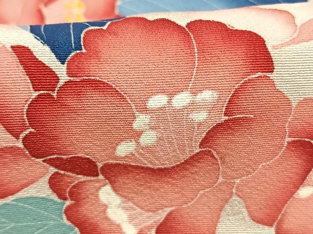 平和屋着物●訪問着　友禅　作家物　枝花文　正絹　逸品　未使用　AABI9150fy