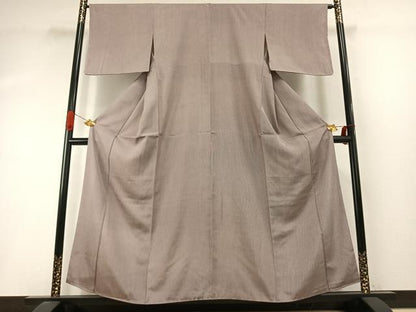 平和屋着物●江戸小紋　万筋　紫色×白色　正絹　逸品　未使用　AABI9151fy
