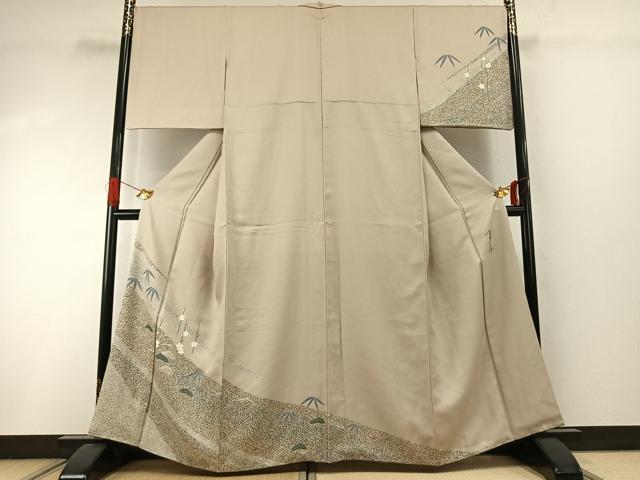 平和屋着物●染色の魔術師　染乃座・大久保玄才　そめのざ玄才　訪問着　松竹梅　金彩　正絹　逸品　AABI9154fy