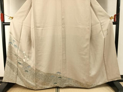 平和屋着物●染色の魔術師　染乃座・大久保玄才　そめのざ玄才　訪問着　松竹梅　金彩　正絹　逸品　AABI9154fy