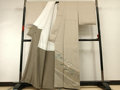 平和屋着物●染色の魔術師　染乃座・大久保玄才　そめのざ玄才　訪問着　松竹梅　金彩　正絹　逸品　AABI9154fy