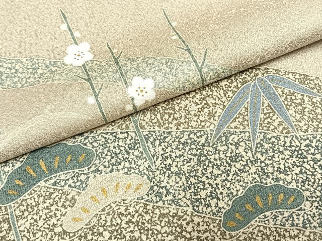 平和屋着物●染色の魔術師　染乃座・大久保玄才　そめのざ玄才　訪問着　松竹梅　金彩　正絹　逸品　AABI9154fy