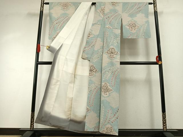 平和屋着物●上質な小紋　紬地　絞り　辻が花　正絹　逸品　未使用　AABI9157fy