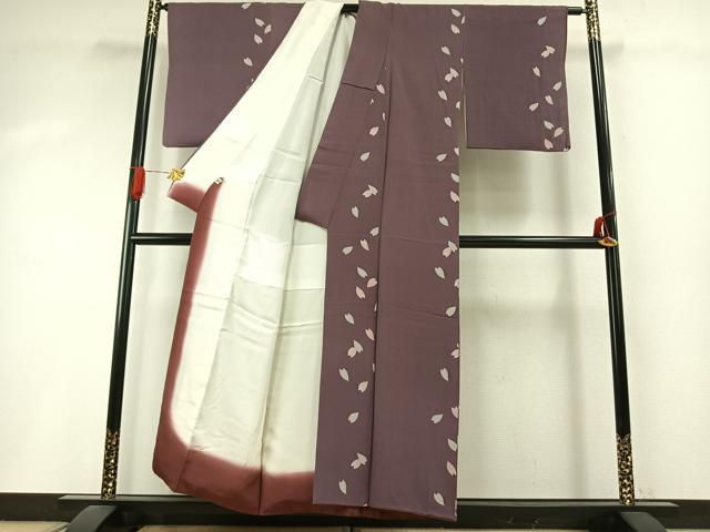 平和屋着物●上質な小紋　舞桜文　健勝苑扱い　正絹　逸品　AABI9159fy