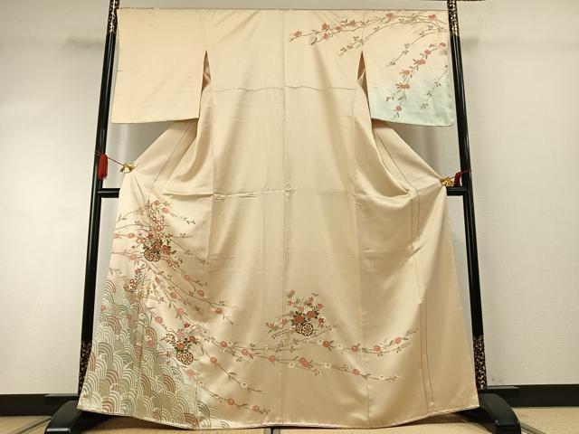 平和屋着物●訪問着　片輪車花文　暈し染め　金彩　正絹　逸品　AABI9162fy