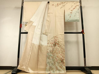 平和屋着物●訪問着　片輪車花文　暈し染め　金彩　正絹　逸品　AABI9162fy