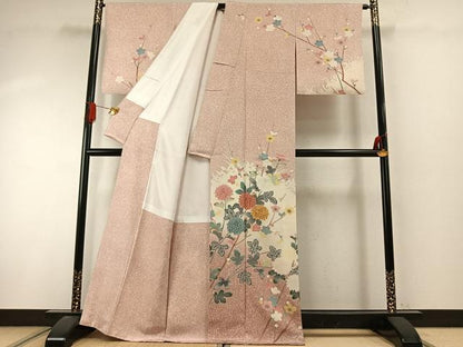 平和屋着物●訪問着　友禅　作家物　枝花文　暈し染め　正絹　逸品　AABI9164fy