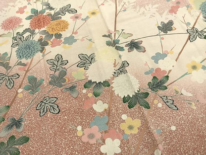 平和屋着物●訪問着　友禅　作家物　枝花文　暈し染め　正絹　逸品　AABI9164fy