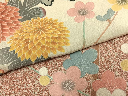 平和屋着物●訪問着　友禅　作家物　枝花文　暈し染め　正絹　逸品　AABI9164fy